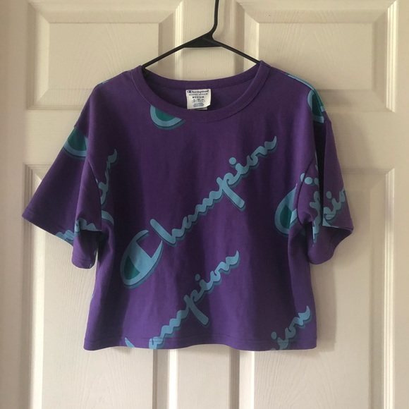 Women’s Champion Allover Print Crop T-shirt - Picture 4 of 6